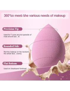Juego de Esponjas de Maquillaje BS-MALL 14 Pcs Multicolores 2