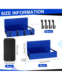 Paquete de 3 Organizadores Magnéticos Lineshading Azul 9 kg 2