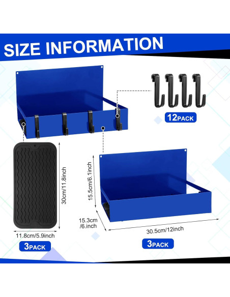 Paquete de 3 Organizadores Magnéticos Lineshading Azul 9 kg Paquete de 3 Organizadores Magnéticos Lineshading Azul 9 kg