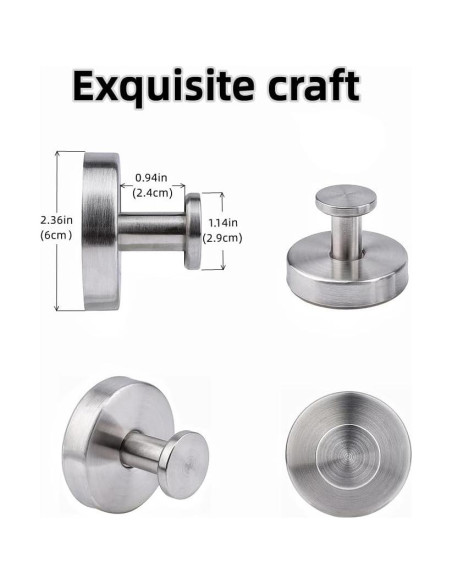 Ganchos de Succión YEYSXSY de Acero Inoxidable Plateado 2 PCS Ganchos de Succión YEYSXSY de Acero Inoxidable Plateado 2 PCS