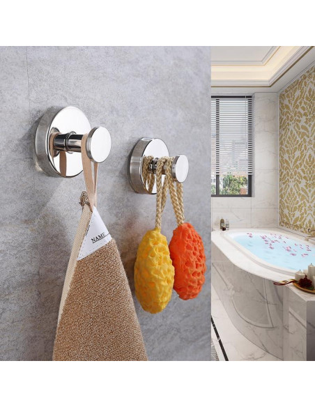 Ganchos de Succión YEYSXSY de Acero Inoxidable Plateado 2 PCS Ganchos de Succión YEYSXSY de Acero Inoxidable Plateado 2 PCS
