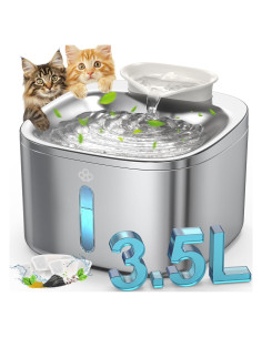 Fuente de Agua para Gatos Oneisall PW03 Acero Inoxidable 3.5L