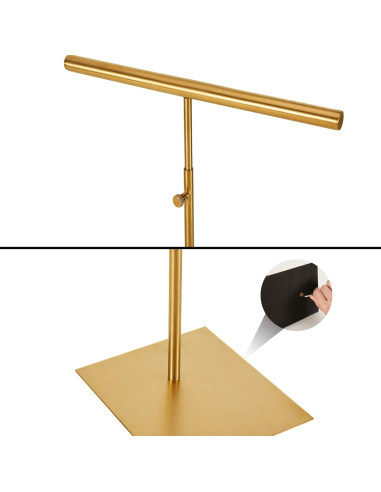 Soporte de exhibición de joyería SHUNKAIZS dorado 2 piezas ajustable