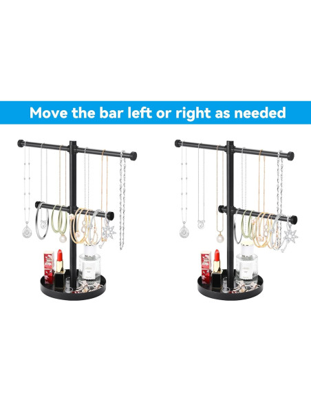 Soporte Organizador de Joyería Bodkar Negro 2 Niveles 32.8 cm Soporte Organizador de Joyería Bodkar Negro 2 Niveles 32.8 cm