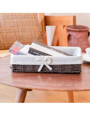 Juego de 4 Cestas de Almacenamiento Rattanzenith Marrón