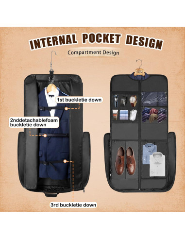 Bolsa de viaje para prendas Noozion gris 119.4x61 cm