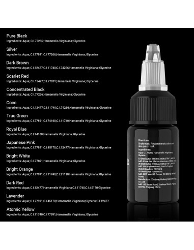 Conjunto de Tinta para Tatuajes PFARRER 10 Colores 15ml