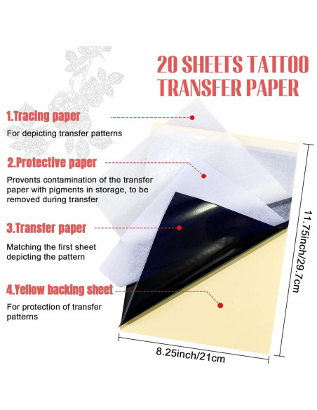 Papel de Transferencia de Tatuaje Sukh 21.1x29.7 cm 20 Hojas Papel de Transferencia de Tatuaje Sukh 21.1x29.7 cm 20 Hojas