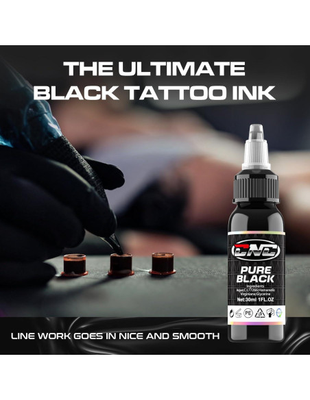 Tinta de Tatuaje Negra CNC 30ml Premium para Contornos y Sombreado Tinta de Tatuaje Negra CNC 30ml Premium para Contornos y Sombreado