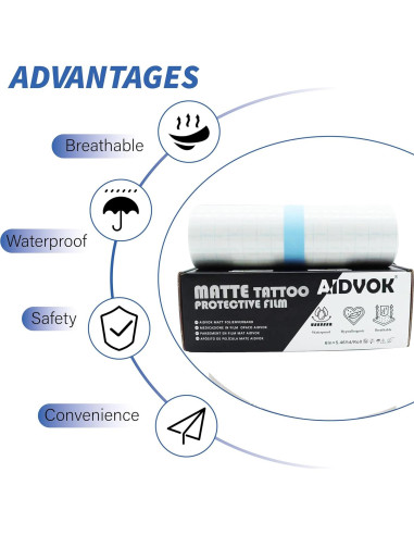 Vendaje Impermeable MATTE AIDVOK 15.24cm x 4.65m para Tatuajes