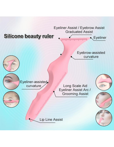 Juego de Plantillas de Delineador y Maquillaje Silicona Rosa