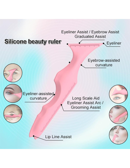 Juego de Plantillas de Delineador y Maquillaje Silicona Rosa Juego de Plantillas de Delineador y Maquillaje Silicona Rosa