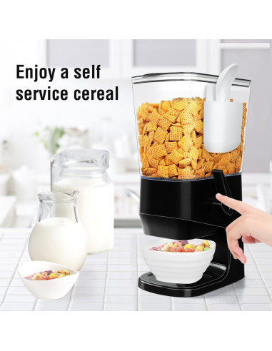 Dispensador de Cereal Hermético Mivvosakuki 3.3L Negro 2 Piezas