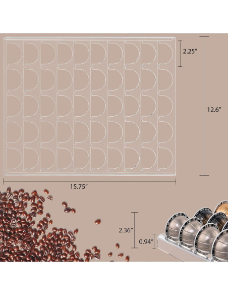 Soporte de Almacenamiento Sumerflos para 50 Cápsulas de Café Soporte de Almacenamiento Sumerflos para 50 Cápsulas de Café
