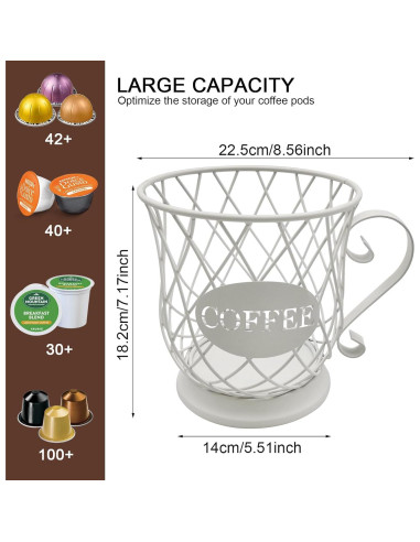 Organizador de K Cup MFBJXC Blanco para 35 Cápsulas de Café
