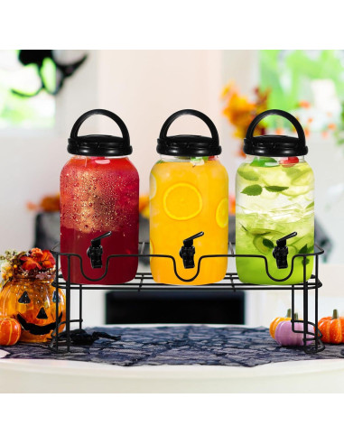 Dispensador de Bebidas Tanlade 3.8L con Soporte de Metal Negro