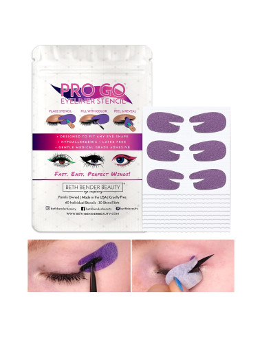 Plantillas de Delineador Pro Go Beth Bender Beauty - 60 Unidades