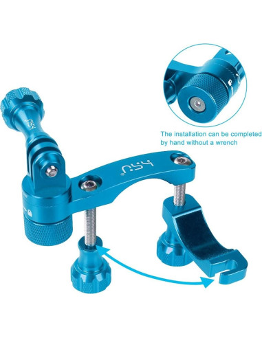 Soporte Manillar Bicicleta HSU Aluminio Rotación 360 Azul