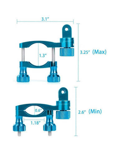 Soporte Manillar Bicicleta HSU Aluminio Rotación 360 Azul