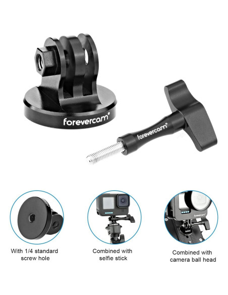 Adaptador de Trípode de Aluminio Forevercam para Cámaras de Acción Adaptador de Trípode de Aluminio Forevercam para Cámaras de Acción