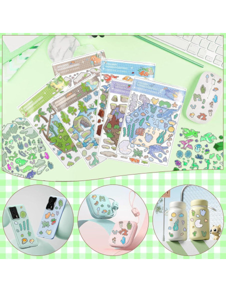 Stickers 3D Dinosaurios QICI - 12 Sets para Crear Escenas Stickers 3D Dinosaurios QICI - 12 Sets para Crear Escenas