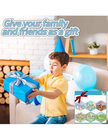 Stickers 3D Dinosaurios QICI - 12 Sets para Crear Escenas