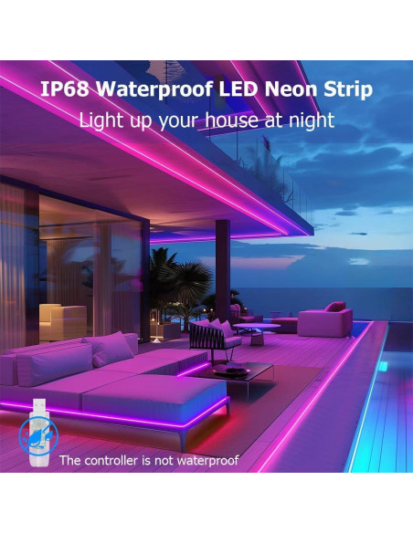 Luces de Cuerda LED Neón EcoMyLife 5M RGB Dimmable IP68 Luces de Cuerda LED Neón EcoMyLife 5M RGB Dimmable IP68