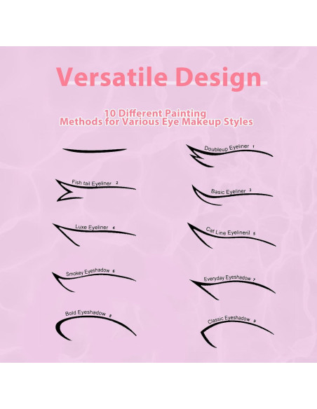 Plantillas de Eyeliner Reutilizables YAFIYGI 10 Métodos 4 Hojas Plantillas de Eyeliner Reutilizables YAFIYGI 10 Métodos 4 Hojas