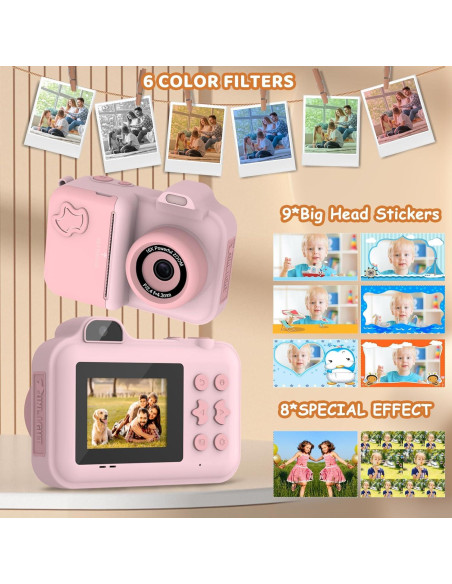 Cámara Instantánea Digital para Niños Rosa 1080P HD con Accesorios Cámara Instantánea Digital para Niños Rosa 1080P HD con Accesorios