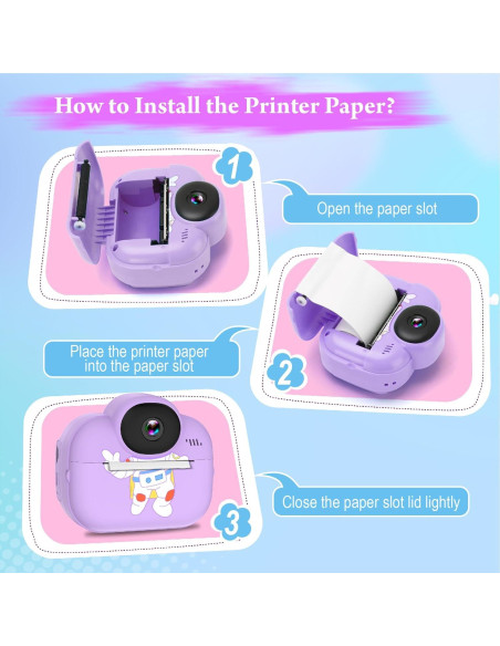 Cámara Instantánea para Niños Trayoo 8MP Púrpura 1080P Cámara Instantánea para Niños Trayoo 8MP Púrpura 1080P