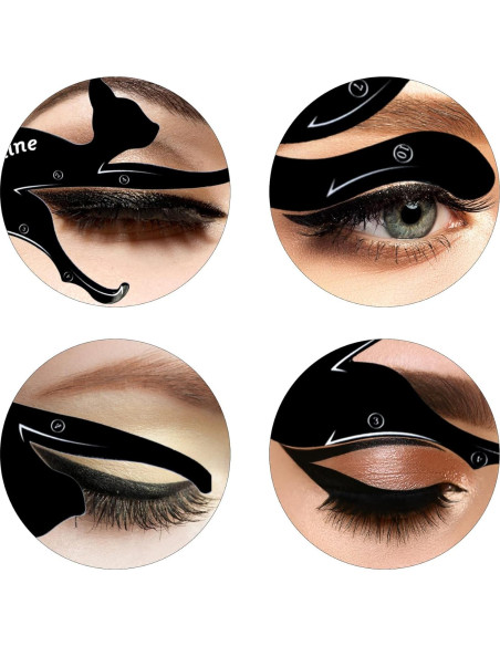 Plantillas de Eyeliner TailaiMei - 2 Piezas PVC Mate para Maquillaje Plantillas de Eyeliner TailaiMei - 2 Piezas PVC Mate para Maquillaje