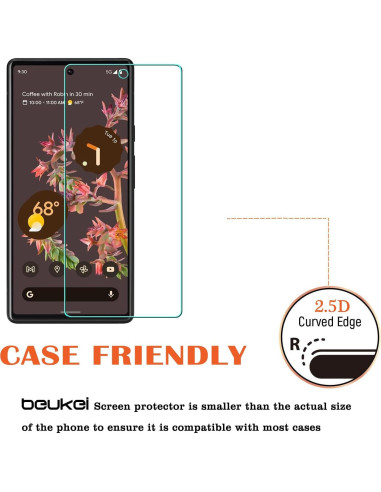 Protector de Pantalla Vidrio Templado Beukei para Google Pixel 6 5G - 4 Pack