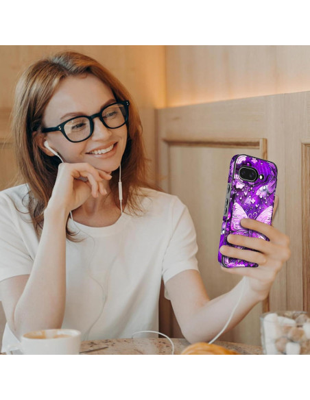 Funda Rancase para Google Pixel 9a, PU, 3 ranuras tarjetas, púrpura Funda Rancase para Google Pixel 9a, PU, 3 ranuras tarjetas, púrpura
