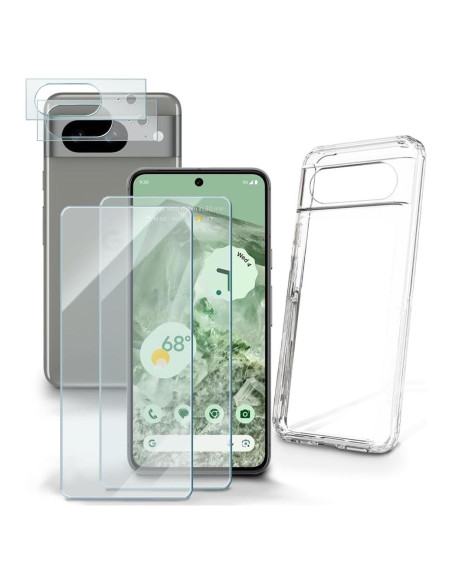Protector de Pantalla Vidrio Templado + Funda TPU Google Pixel 8 Protector de Pantalla Vidrio Templado + Funda TPU Google Pixel 8