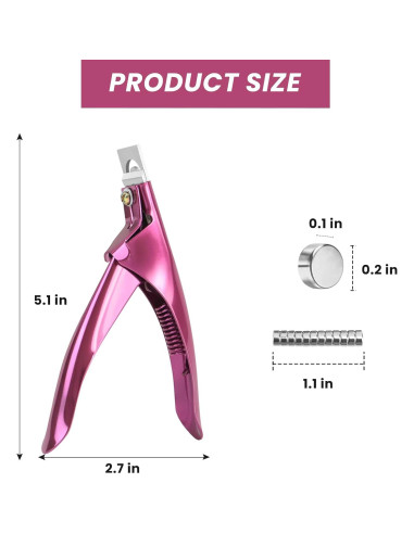 Cortador de Uñas Acrílicas Inartato Rosa con Imanes y Hoja U