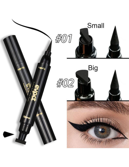 Set de Delineador de Ojos Negro con Sello Cat Eye 2 Pcs Set de Delineador de Ojos Negro con Sello Cat Eye 2 Pcs