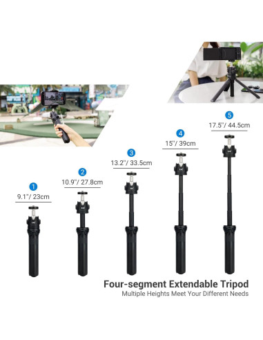 Trípode Mini Extensible y Selfie Stick JJC TPT1 para Cámaras