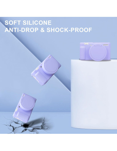 Funda de silicona BOVKE para cámara Sony ZV-1 morado