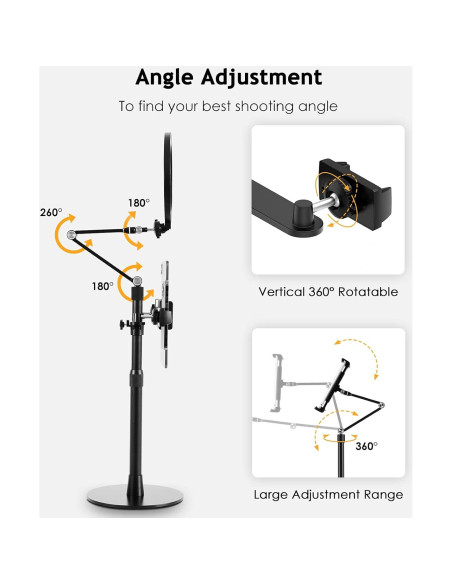 Soporte de Luz Anular LED 20.32 cm SupeDesk para Teléfonos y Tabletas Soporte de Luz Anular LED 20.32 cm SupeDesk para Teléfonos y Tabletas