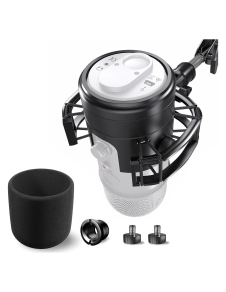 Soporte de choque Borenbuir para micrófono Blue Yeti con filtro anti-pop Soporte de choque Borenbuir para micrófono Blue Yeti con filtro anti-pop