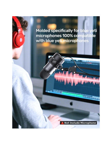 Soporte de choque Borenbuir para micrófono Blue Yeti con filtro anti-pop