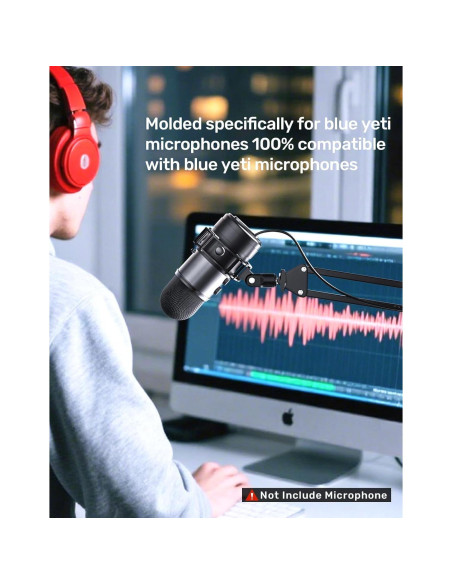 Soporte de choque Borenbuir para micrófono Blue Yeti con filtro anti-pop Soporte de choque Borenbuir para micrófono Blue Yeti con filtro anti-pop