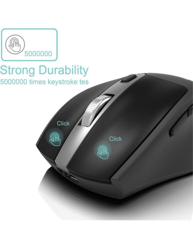 Ratón Inalámbrico Bluetooth Arteck MB167 Ergonómico 7 Botones