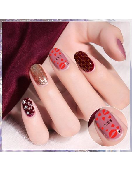 Kit de Estampado de Uñas Biutee 23 Piezas con 12 Placas y 8 Geles Kit de Estampado de Uñas Biutee 23 Piezas con 12 Placas y 8 Geles