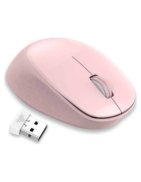 Mouse Inalámbrico LeadsaiL Rosa Claro 2.4GHz Silencioso 1600 DPI Mouse Inalámbrico LeadsaiL Rosa Claro 2.4GHz Silencioso 1600 DPI