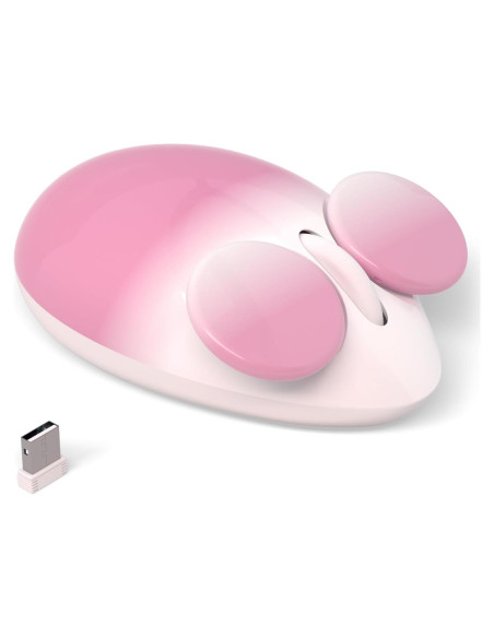 Ratón Óptico Inalámbrico Bluetooth UBOTIE Rosa, 1600 DPI Ratón Óptico Inalámbrico Bluetooth UBOTIE Rosa, 1600 DPI