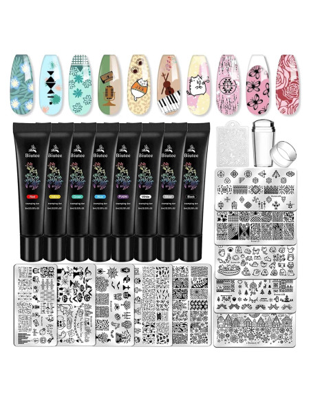 Conjunto de Estampado de Uñas Biutee 21 pcs Gel y Placas Conjunto de Estampado de Uñas Biutee 21 pcs Gel y Placas
