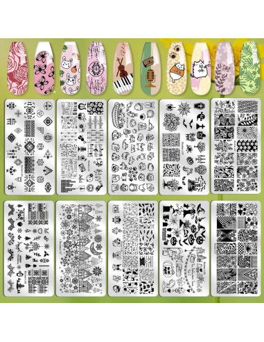 Conjunto de Estampado de Uñas Biutee 21 pcs Gel y Placas