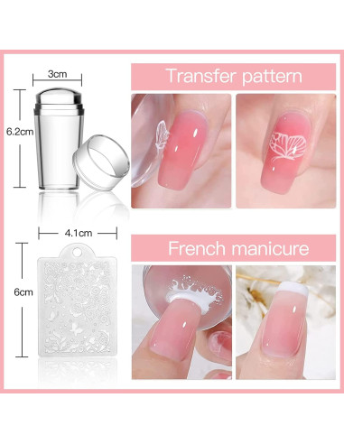 Conjunto de Estampado de Uñas Biutee 21 pcs Gel y Placas