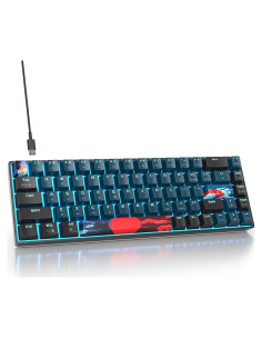 Teclado Mecánico Compacto SbocKeeb 60% RGB Interruptor Rojo